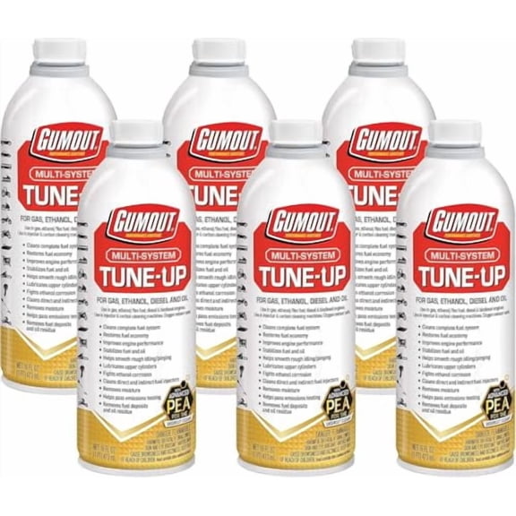 Gumout 510011 Multi-System Tune-Up, Fuel Stabilizer Injector Cleaner & Gas Treatment, 16 oz, Full Fuel System Cleaner - Improves Engine Performance, Cleans & Removes Deposits and Residue (Pack of 6)
