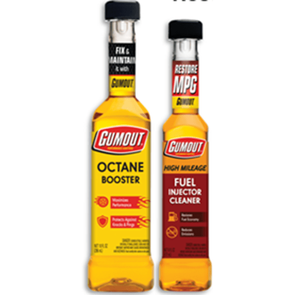 Gumout High Mileage Restore Fuel System Bundle: Octane Booster + Fuel Injector Cleaner - Revitalize & Maintain High Milage Engines