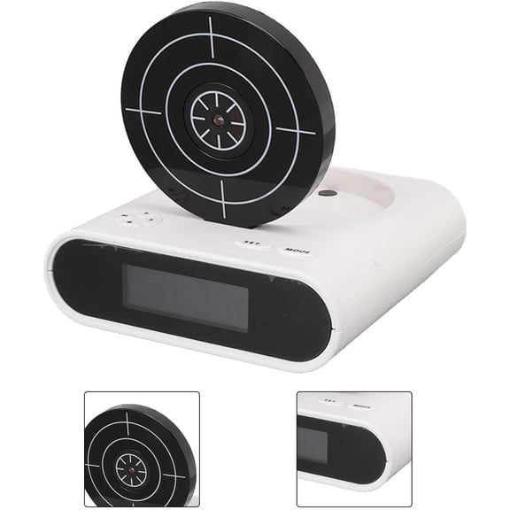 Gun Alarm Clock-Target Digital Alarm Clock-Shooting Tool Alarm Clock Interesting LED Display Ringtones Customization Modern Target Alarm Clock 5V(wwx)