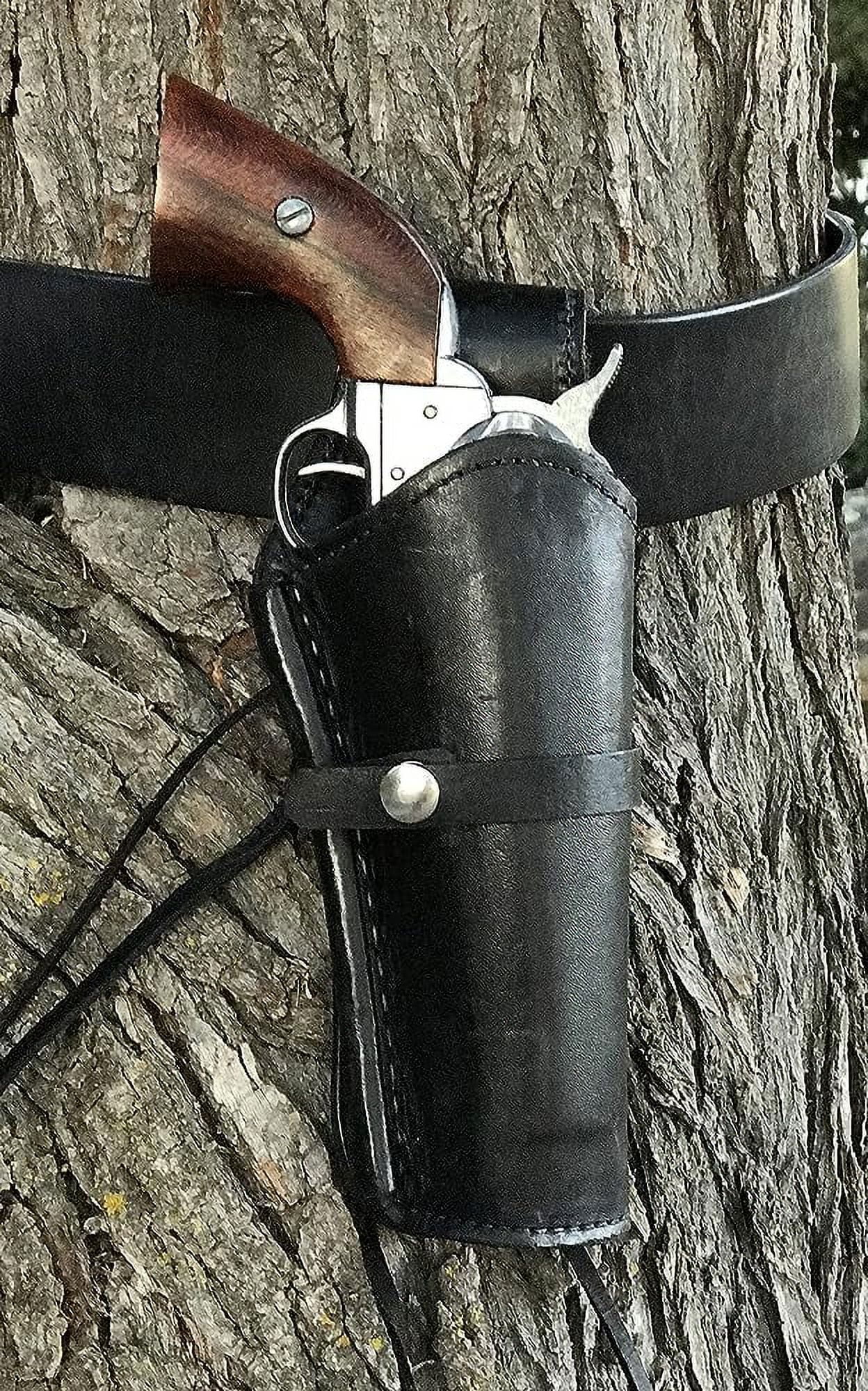 Gun Belt Black Color Plain Belt With 6" Right Hand Smooth Holster