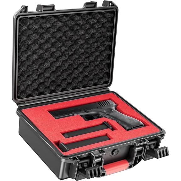 Kinghardcase TSA-Approved Handgun Hard Shell Case – Waterproof, Shockproof & Lockable(Fits 9mm)