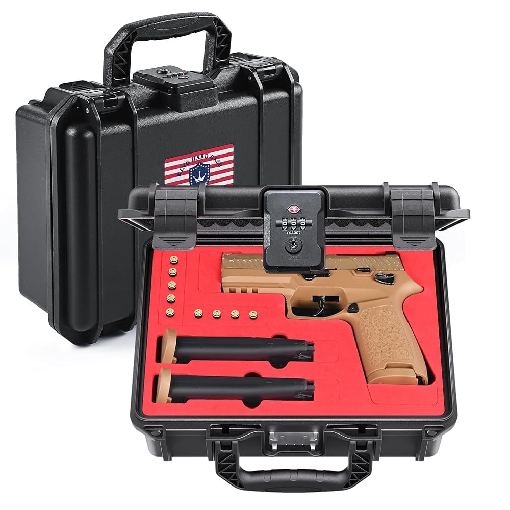 TSA Gun Case TSA Approved 9mm Gun Case - Lockable Hard Shell Pistol Case With Combination Lock For Handguns & Revolvers Hard Shell Firearm Storage
