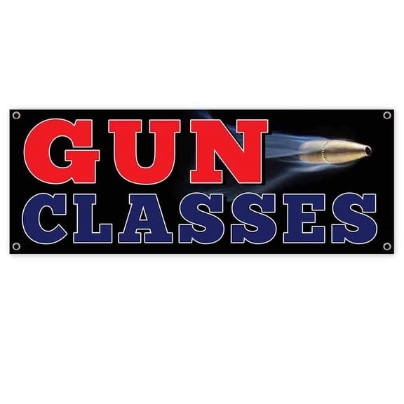 Gun Classes 13 oz Vinyl Banner With Metal Grommets