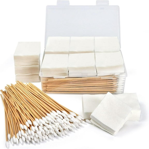 Gun Cleaning Kit Supplies - 2"x2" Lint Free Cleaning Patches and 6" Gun Cotton Swabs, Fits Most 9mm/.30-45 Caliber Pistol & Rifle