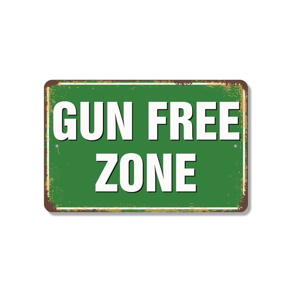 Gun Free Zone Street 8 Inch x 12 Inch Novelty Plastic Sign No Firearms Allowed Durable Weatherproof UV Protected Perfect for Offices Homes Events Fun Gift for Property Managers Hosts