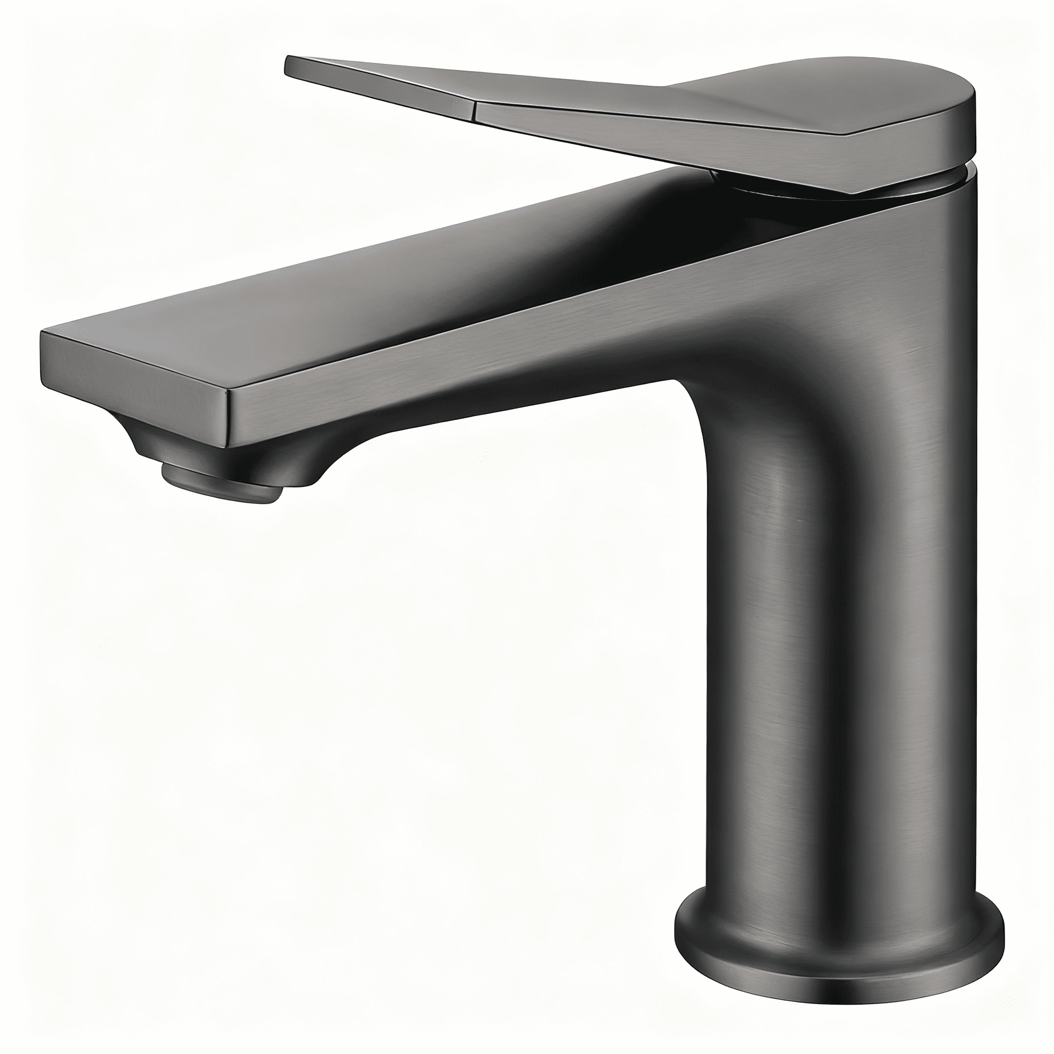 Gun Gray Single Hole Bathroom Faucet,Laundry Vanity Sink Faucet with Two 3/8" Hoses