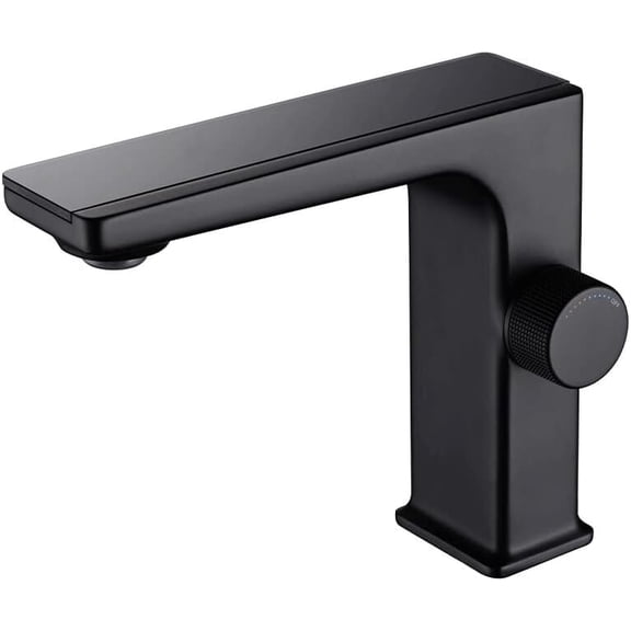 Gun Grey Bathroom Brass Basin Faucet Mixer Hot Cold Water Tap One Hole Deck Mounted Micro Generator Temperature Display