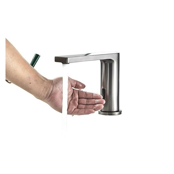 Gun Grey Smart Sensor Basin Faucet, Hot Cold Water Mixer Tap Automatic Touch Faucet For Bathroom Basin Deck Mounted
