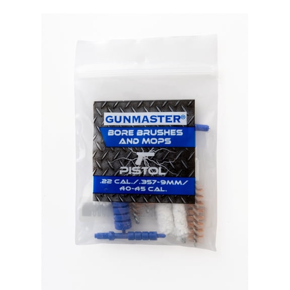 Gun Master Handgun Brushes/SwabsJags and Slot.22cal9mm.45calbrush &mopinpolybag