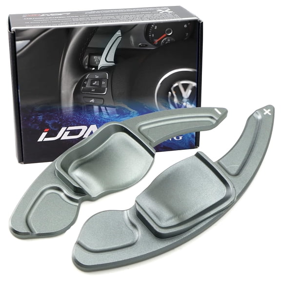 Gun Metal Grey CNC Billet Aluminum Larger Paddle Shifter Extensions For Volkswagen MK6 Golf CC Beetle Jetta