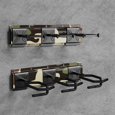 Gun Rack,Blacksmith 3 Slot Wall Mount Rifle Racks,Heavy Duty Stainless Steel Gun Display Holder Gun Stand,Green