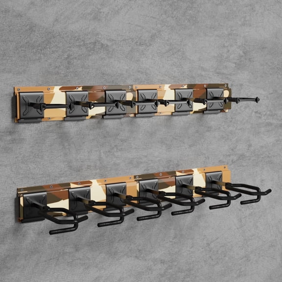 Gun Rack,Blacksmith 6 Slot Wall Mount Rifle Racks,Heavy Duty Stainless Steel Gun Display Holder Gun Stand,Yellow