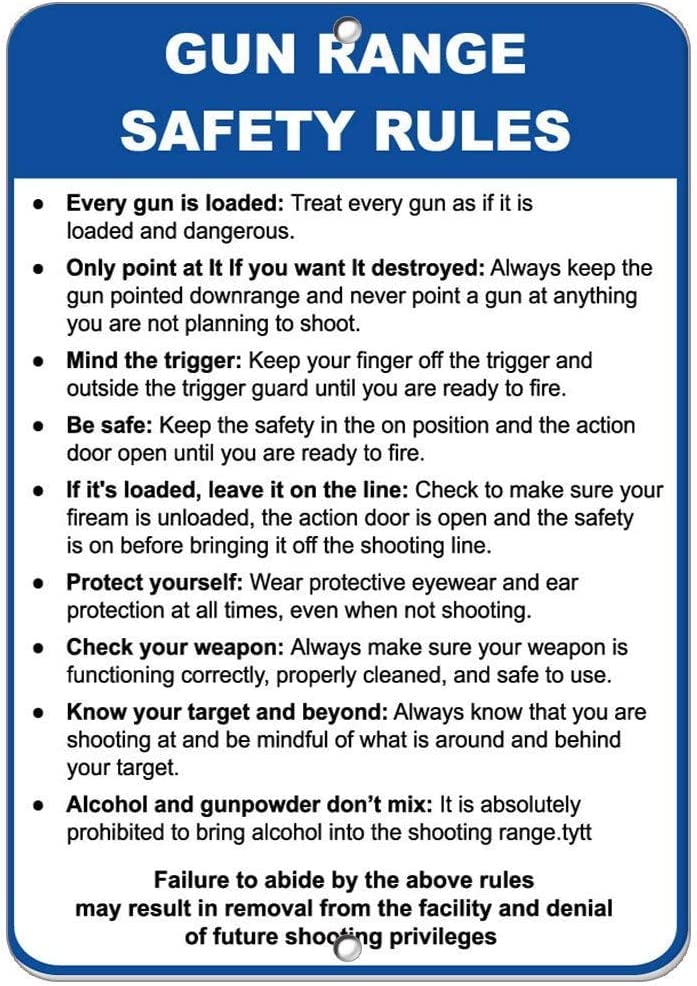 Gun Range Safety Rules Every Gun is Loaded Security Sign Aluminum Metal Sign