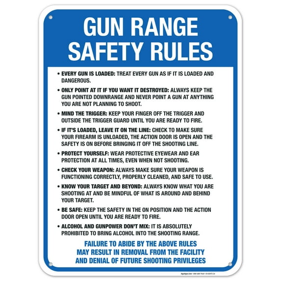 Gun Range Safety Rules Sign,