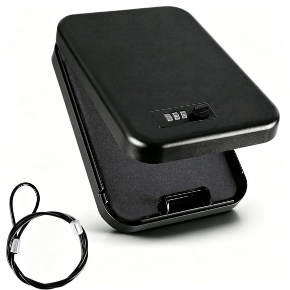 Gun Safe,BlackSmith Gun Safe for Pistols with 3 Digits Combination Lock,Portable Travel Pistol Safe for Car, Home,Travel