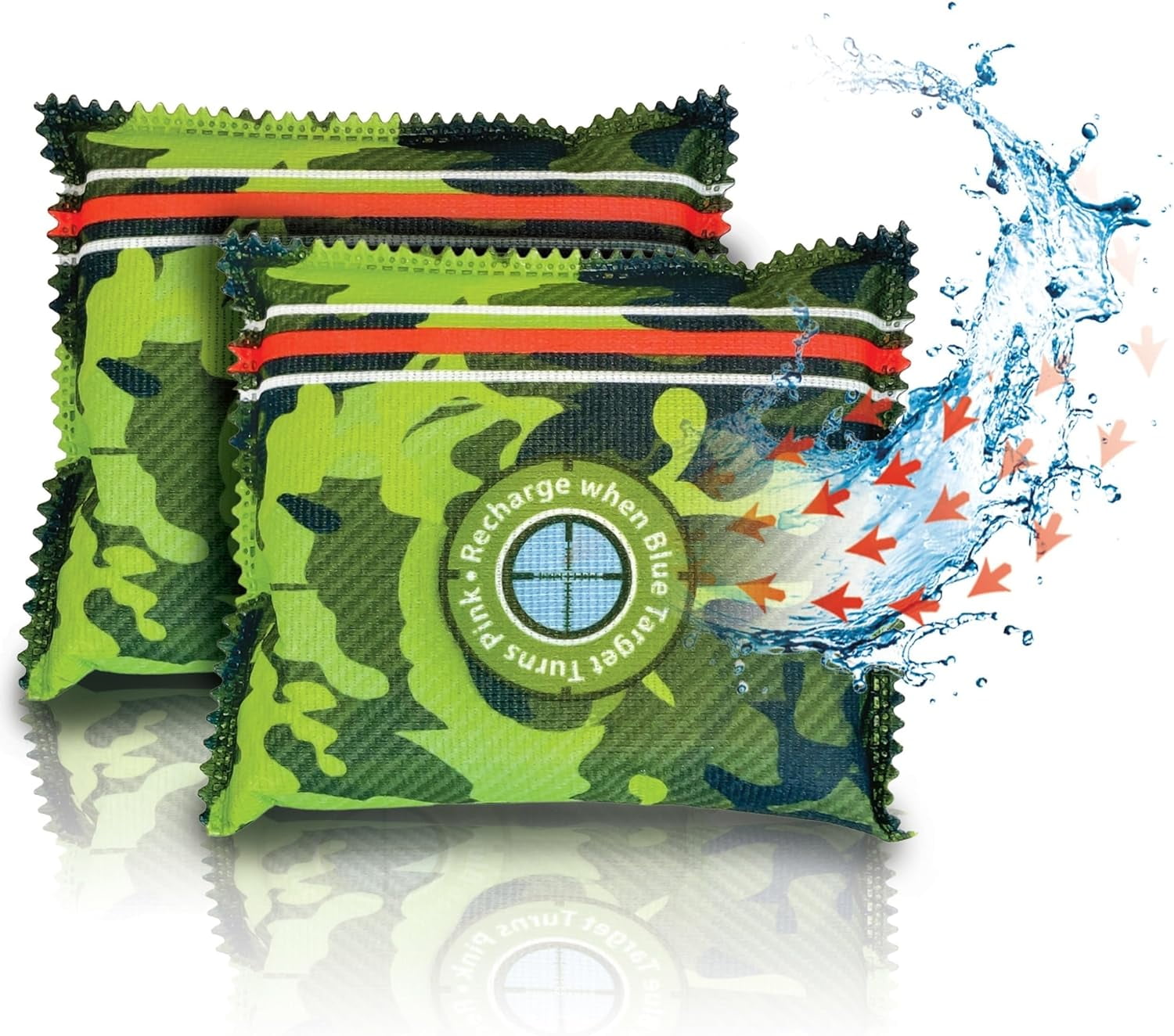 Gun Safe Dehumidifier Camouflage - Rechargeable Desiccant Bags Reusable & Absorbs Moisture Humidity 2x Pack