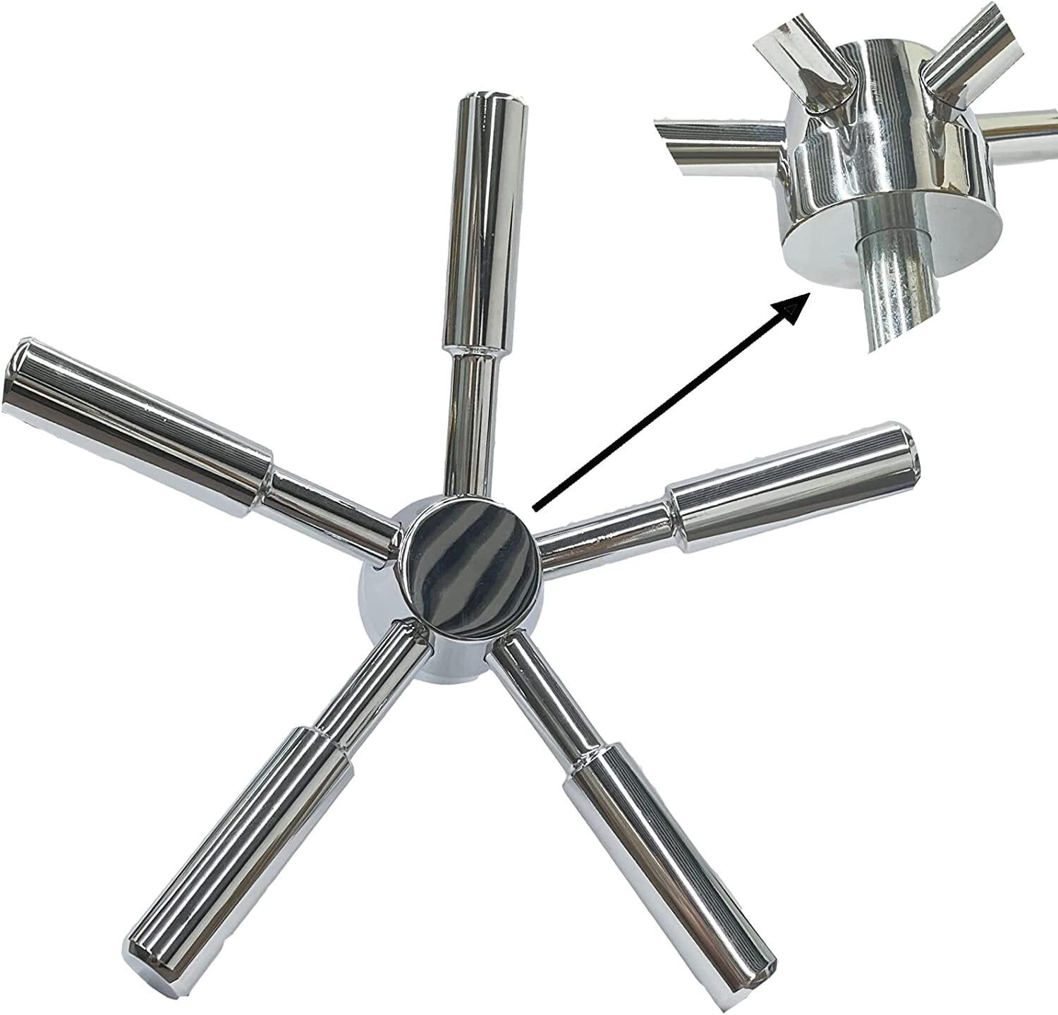 5 Spoke Gun Safe Handle Round Shaft Gun Safe Handle With Chrome Finish Safe Box