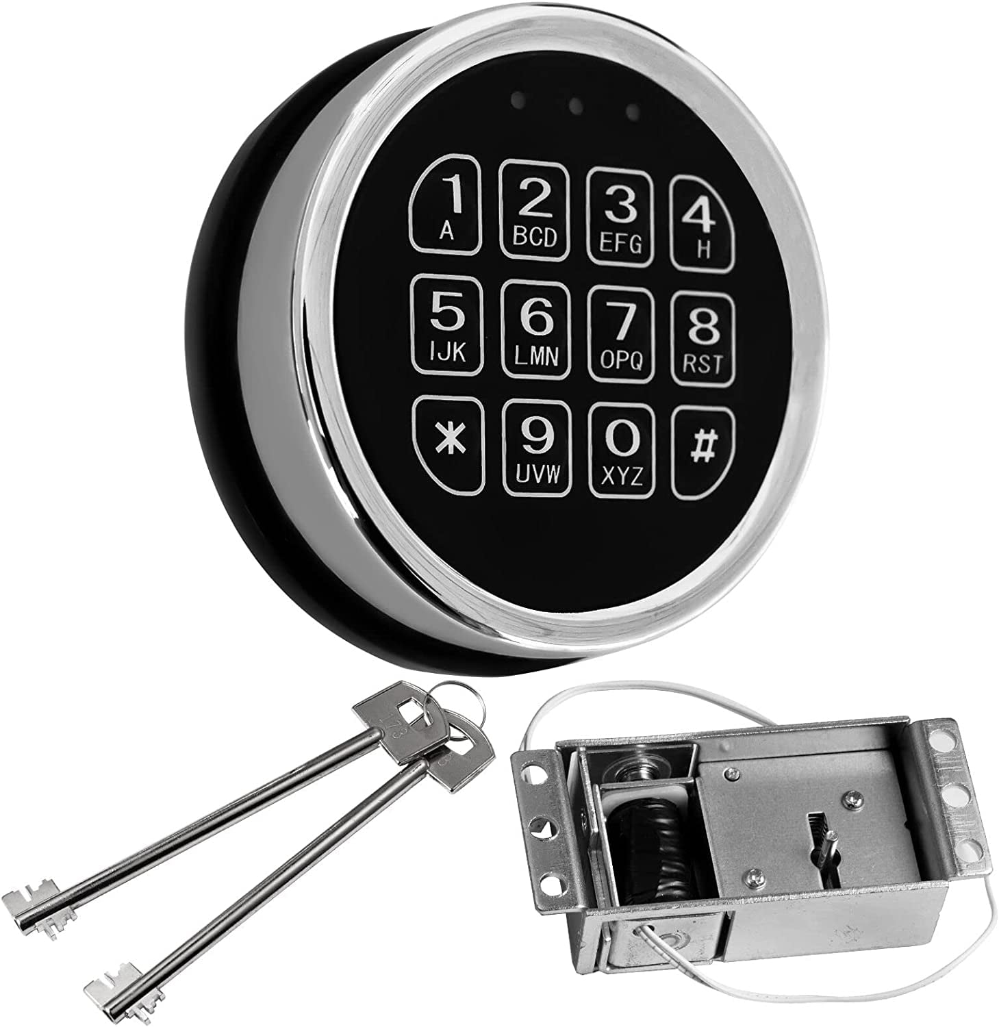 Gun Safe Lock Replacement, Chrome Keypad Electronic Safe Lock with