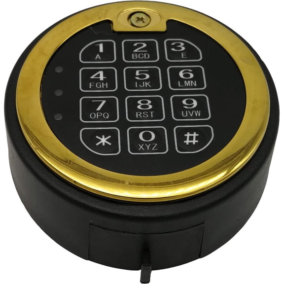 Gun Safe Lock Replacement, elecctronic Safe Lock 5 User Code and 1 Master Code with 0-59minites time delay Brass