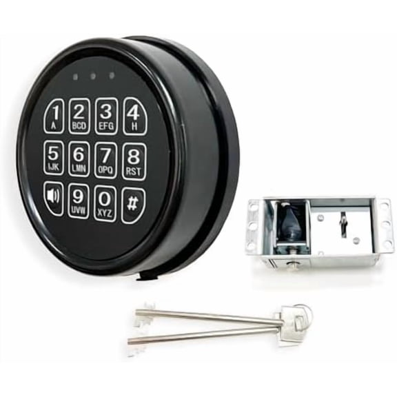 Gun Safe Lock Replacement with Black keypad and Solenoid Override Key, Electronic keypad Lock for Safe Box and Vault Door$$Tools & Hardware Other