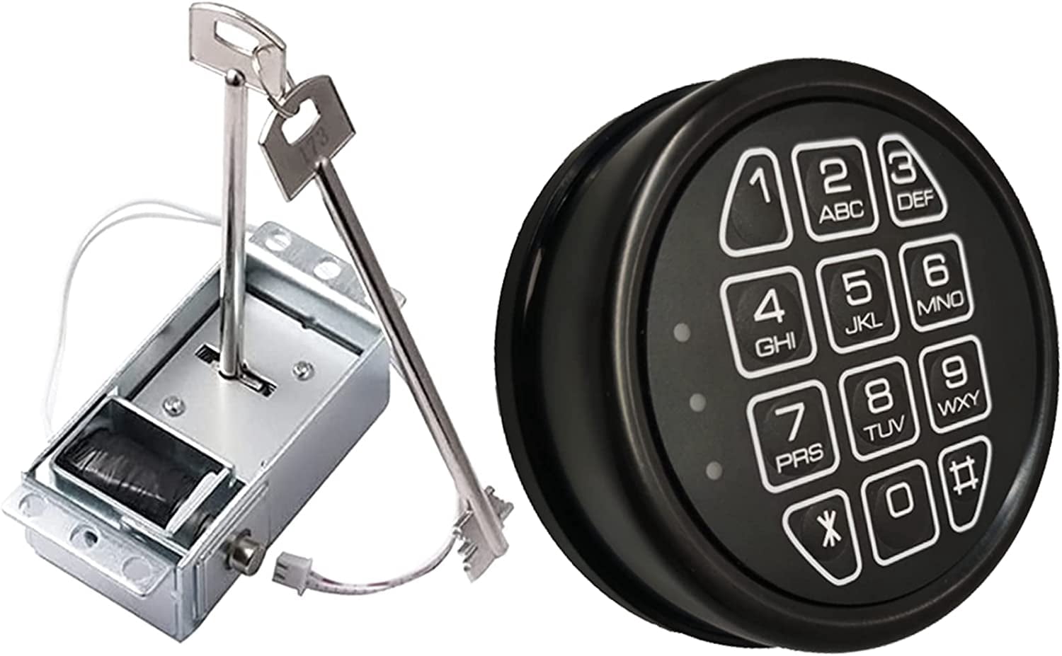 Gun Safe Replacement Black Keypad Gun Safe Lock, Solenoid Mechanism 2 Override Keys