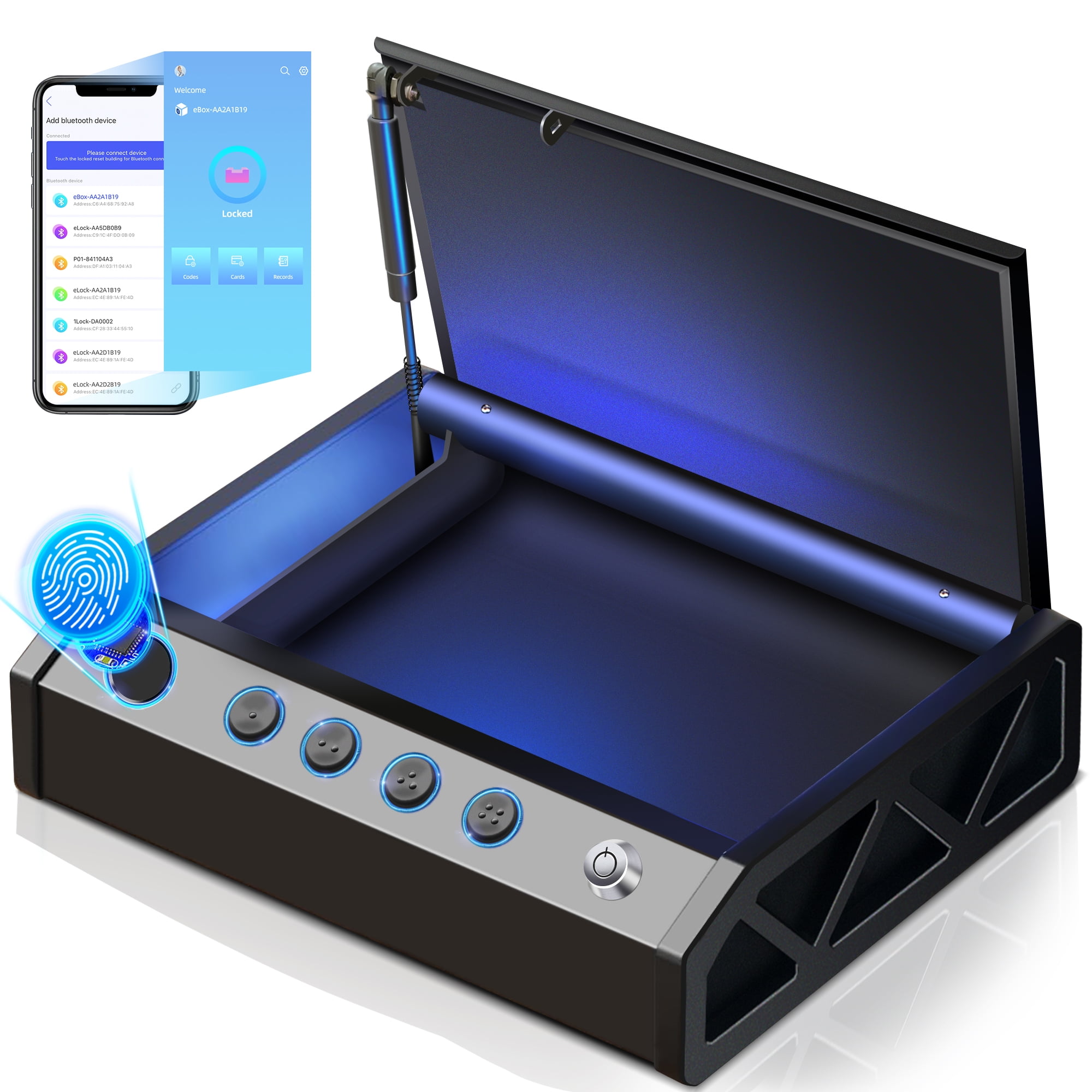 Volibel Biometric Fingerprint Gun Safe for Pistols, Quick Access, Pry