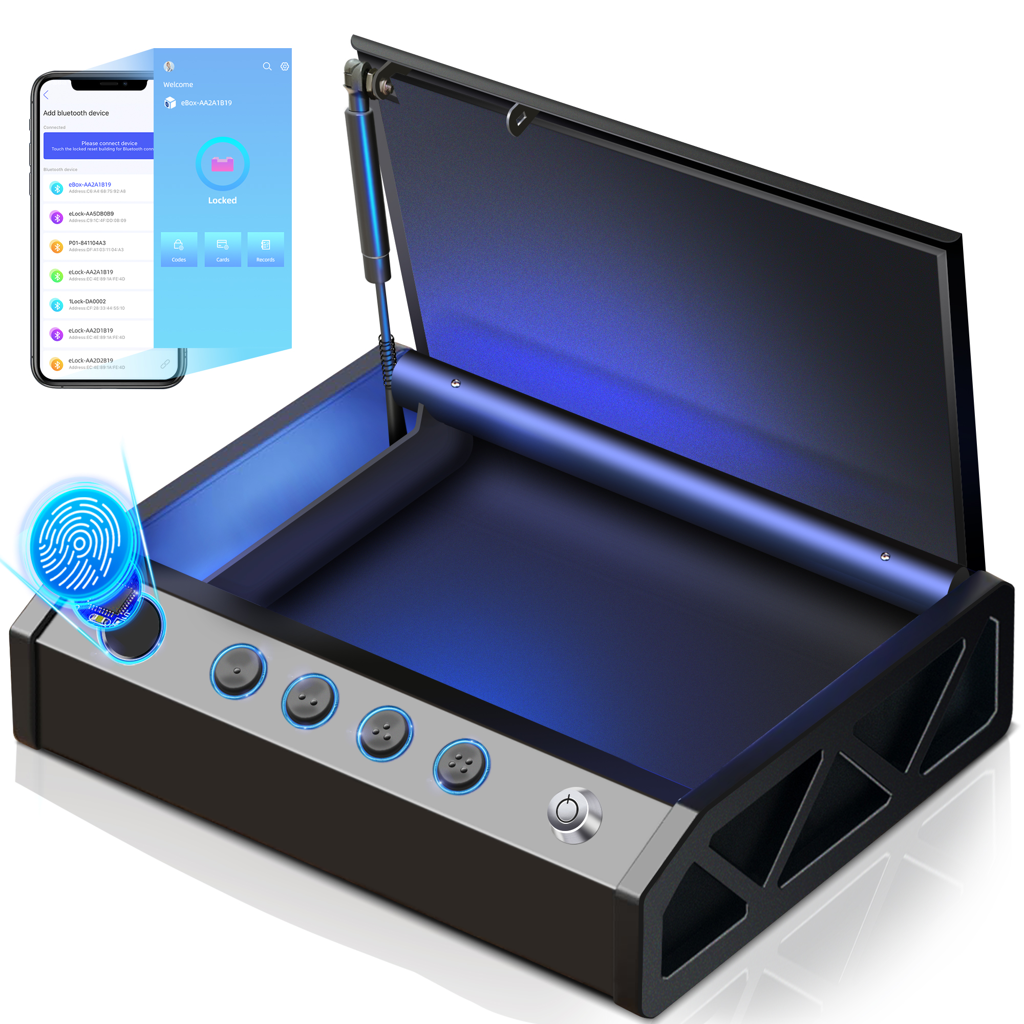 Blacksmith Portable Biometric Gun Safe for Pistol APP Quick Access