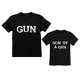 thumbnail image 1 of Gun & Son of a Gun Dad and Me Matching Set Father Son T-Shirts Matching Outfit Dad Black XX-Large / Son Black 3T, 1 of 6