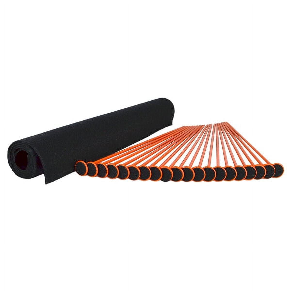 Gun Storage Solutions Rifle/Shotgun Plastic Kit and Shelf Liner - Rack for Gun Cabinet, Gun Safe Organizer Accessory, Includes 20 Orange 16-Inch Rods and 30” x 19” Black Woven Nylon Loop Fabric