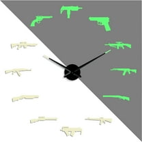 Gun weapon DIY creative Different Frameless Luminous Wall Clock Home decoration Modern gifts - 27 inch