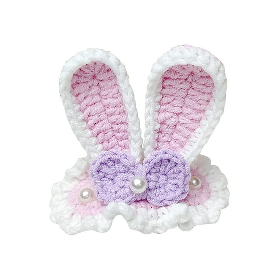 GunRayan Trendy Kids Winter Knitting Crochet Rabbit Snap Hair Clips Flower Carrot Barrette Hairgrip Girls Hairpin Hair Clips for Toddlers Girls (Pink, One Size)