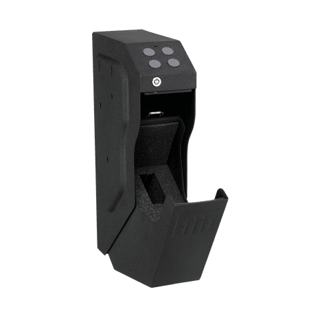 GunVault Mountable Quick Access Drop-Down Pistol Safe with Patented No-Eyes Keypad