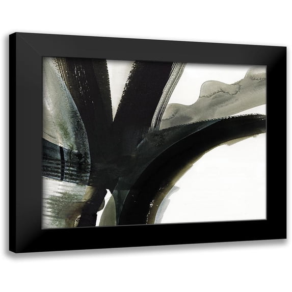 Guna Bianka 14x12 Black Modern Framed Museum Art Print Titled - Midnight Abstract III