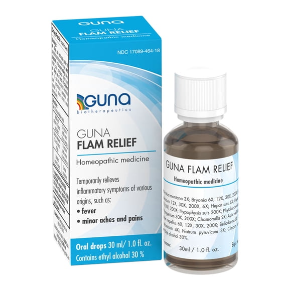 Guna Flam Relief Homeopathic Medicine for Temporary Relief of Inflammatory Symptoms, Natural Relief of Minor Aches, Pains, Fever, and Swelling