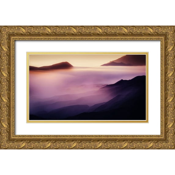 Gunawan, Rudi 14x10 Gold Ornate Wood Framed with Double Matting Museum Art Print Titled - Land Of Fog II