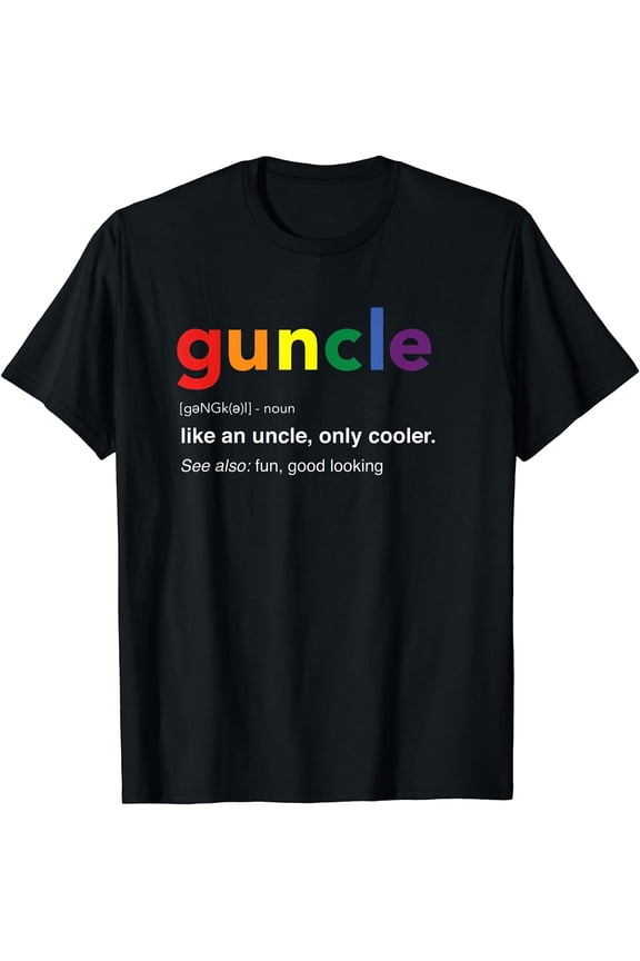 Guncle Definition Rainbow Pride Color T-Shirt for Gay Uncle