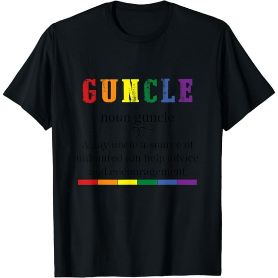 Guncle LGBT-Q Funny Rainbow Pride Gay Uncle Proud Ally T-Shirt