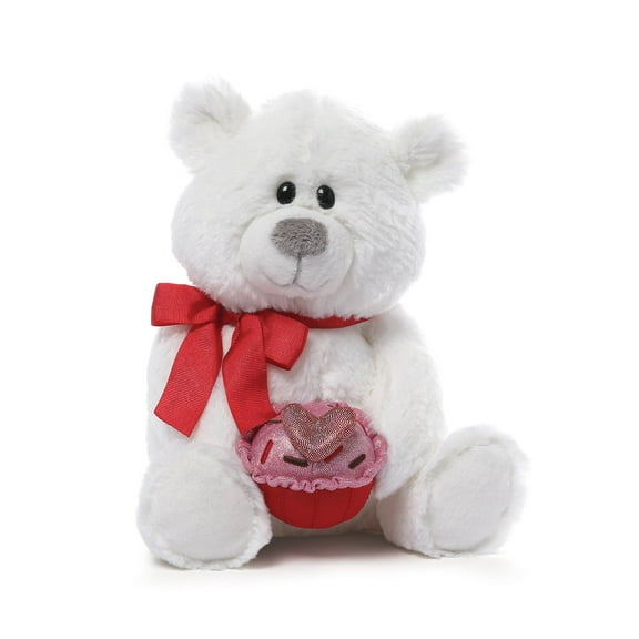 Gund Delisha Teddy Bear with Red Bow and Cupcake