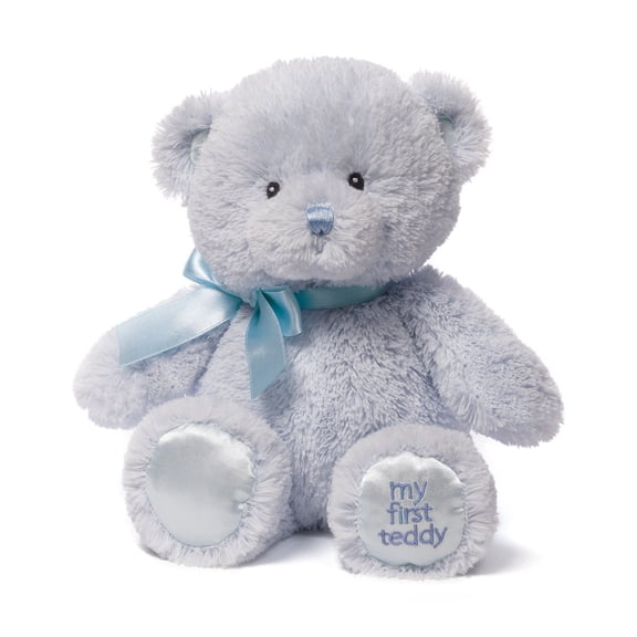 Baby GUND My First Teddy Bear, Ultra Soft Animal Plush Toy for Babies and Newborns, Blue, 10