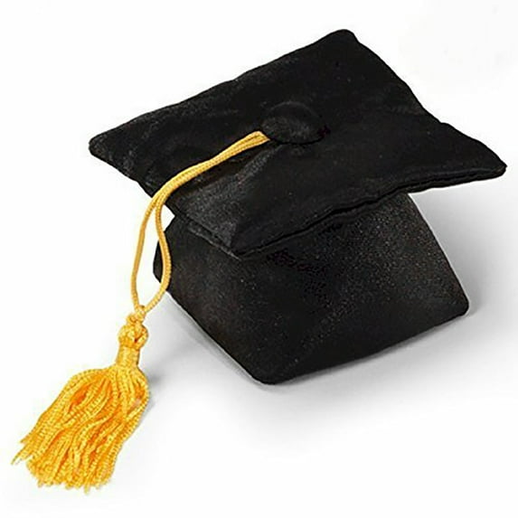 Gund Satin Graduation Cap Plush Beanbag, Black 3"