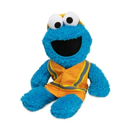 Gund Sesame Street Construction Worker Cookie Monster Take-Along Buddy, 13"