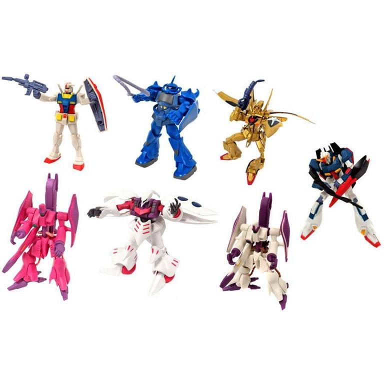 Gundam Gashapon DX4 Set of 7 Mini Figures featuring Zeta, RX