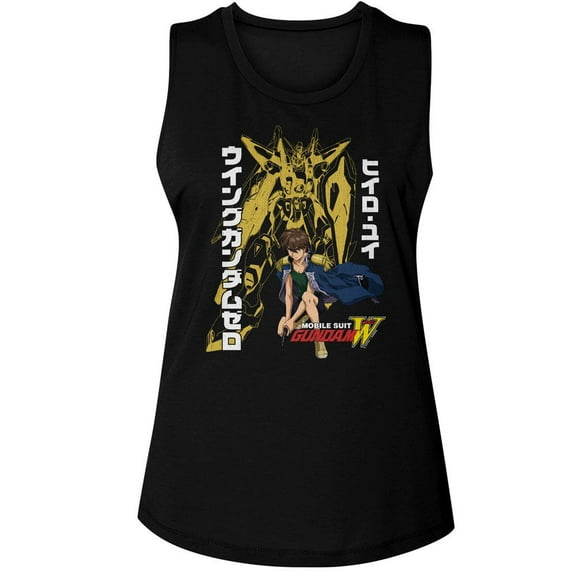 Gundam Heero Yuy And Wing Gundam Zero Black Women's Muscle Tank T-Shirt