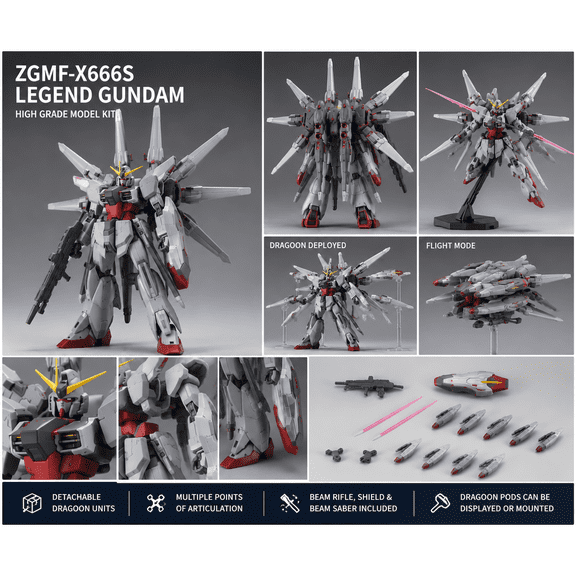 Gundam High Grade Legend Gundam 1:144 Scale Plastic Model Kit