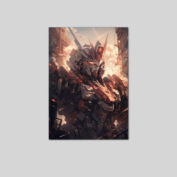 Gundam Inspired Mech Poster: Anime Sci-Fi Wall Art Poster Size 24''x36'' The Golden Shop