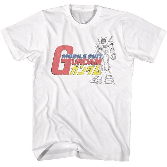 Gundam Logo White Adult T-Shirt M