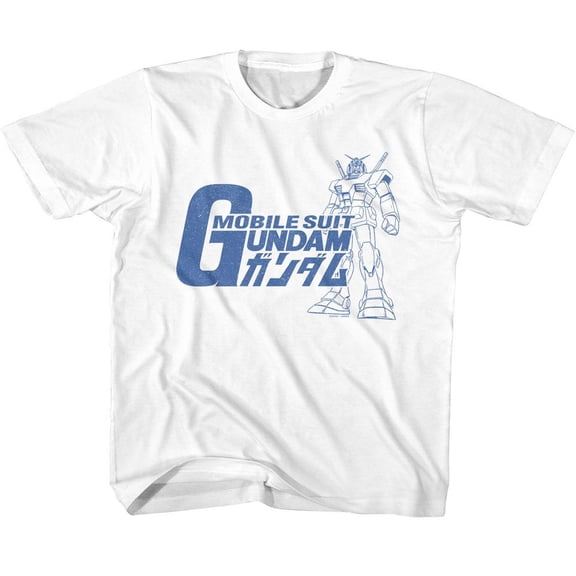 Gundam Ms Mono White Youth T-Shirt
