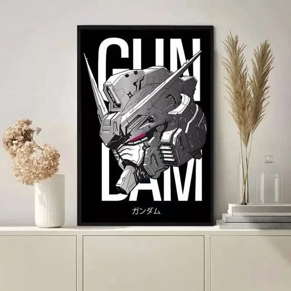 Gundam Robot Face Art Poster Wall Art Home Decor Home Decor Office Wall Art Living Room Decor, Paper Poster Only