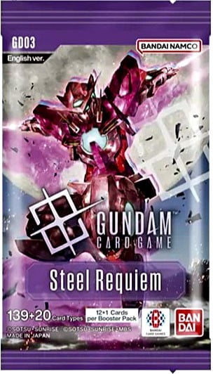 GUNDAM CARD GAME Steel Requiem ブースターパック Gundam Trading Card Game Steel Requiem Booster Pack (13 Cards