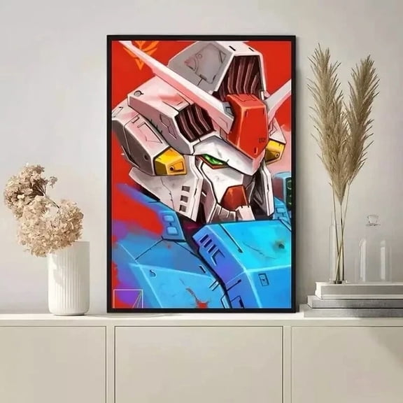 Gundam White Robot Art Poster Wall Art Home Decor Home Decor Office Wall Art Living Room Decor, Paper Poster Only